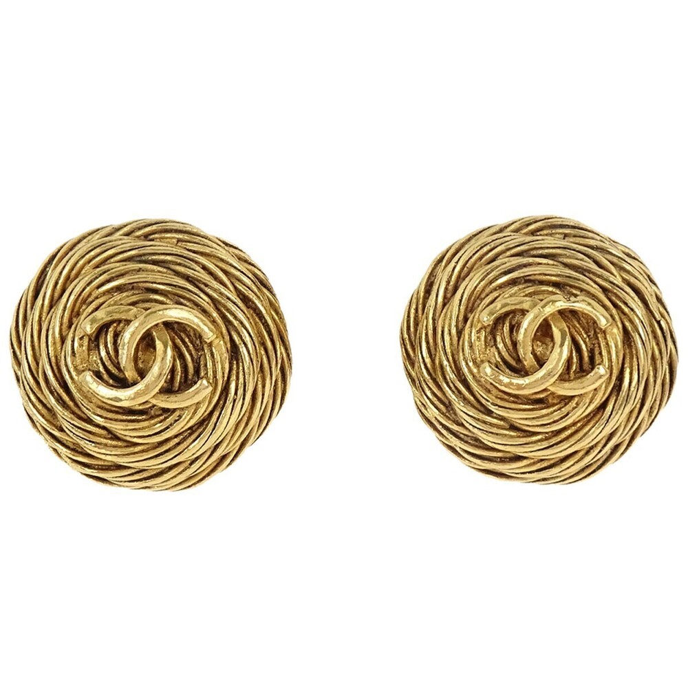 Chanel Vintage CC Round Clip-On Metal Small